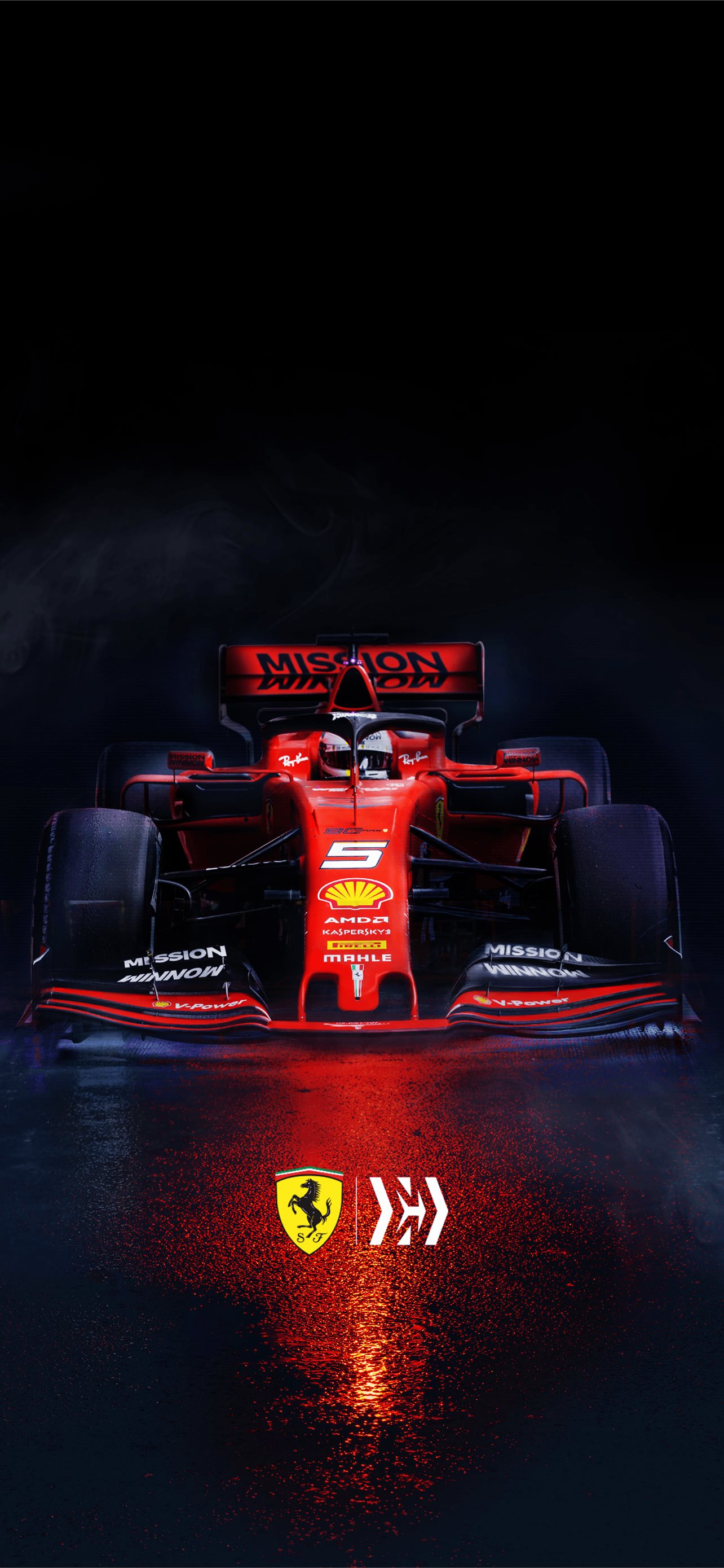 Monoposto Ferrari F1 rossa, supercar italiana, 1284x2778 Verticale, Telefono