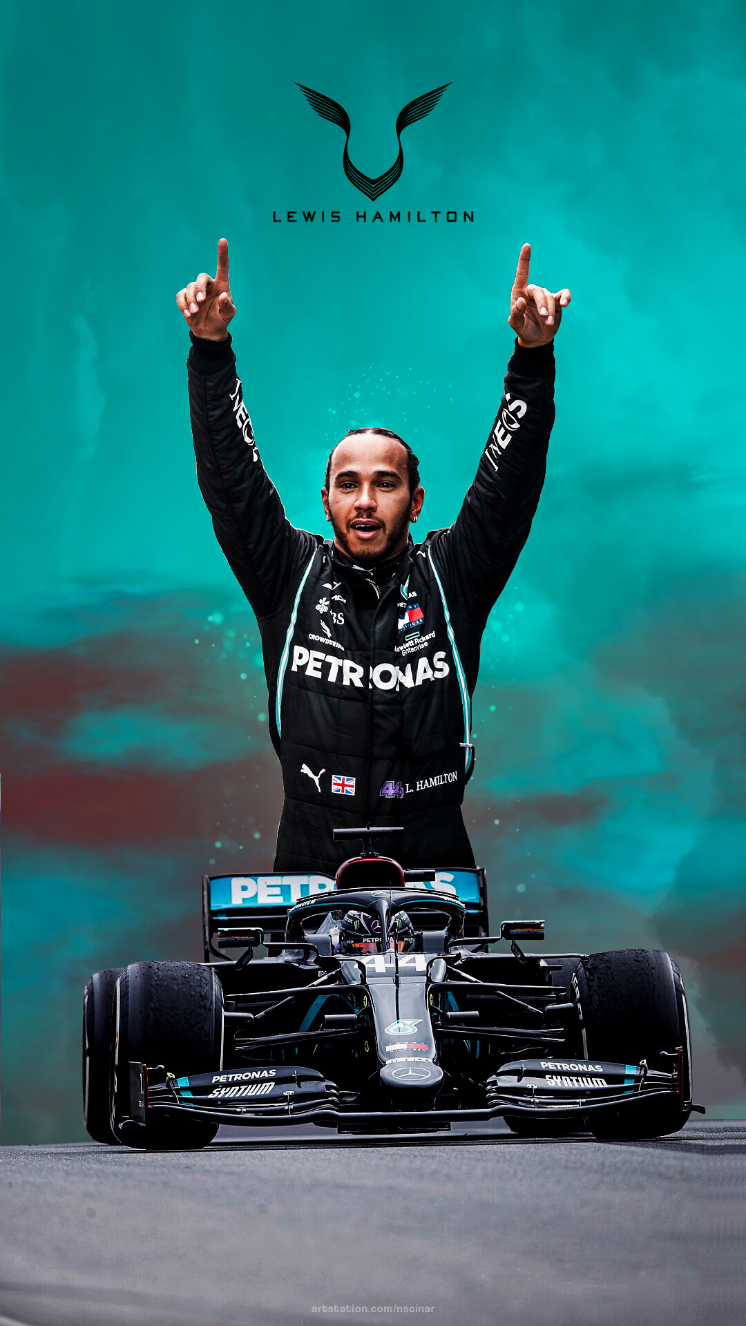Lewis Hamilton Mercedes F1, 1080x1920 Full HD Verticale, Samsung Galaxy