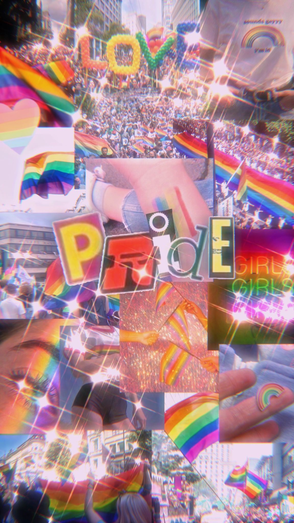 Collage Pride arcobaleno, 1152x2048 Full HD Verticale, iPhone