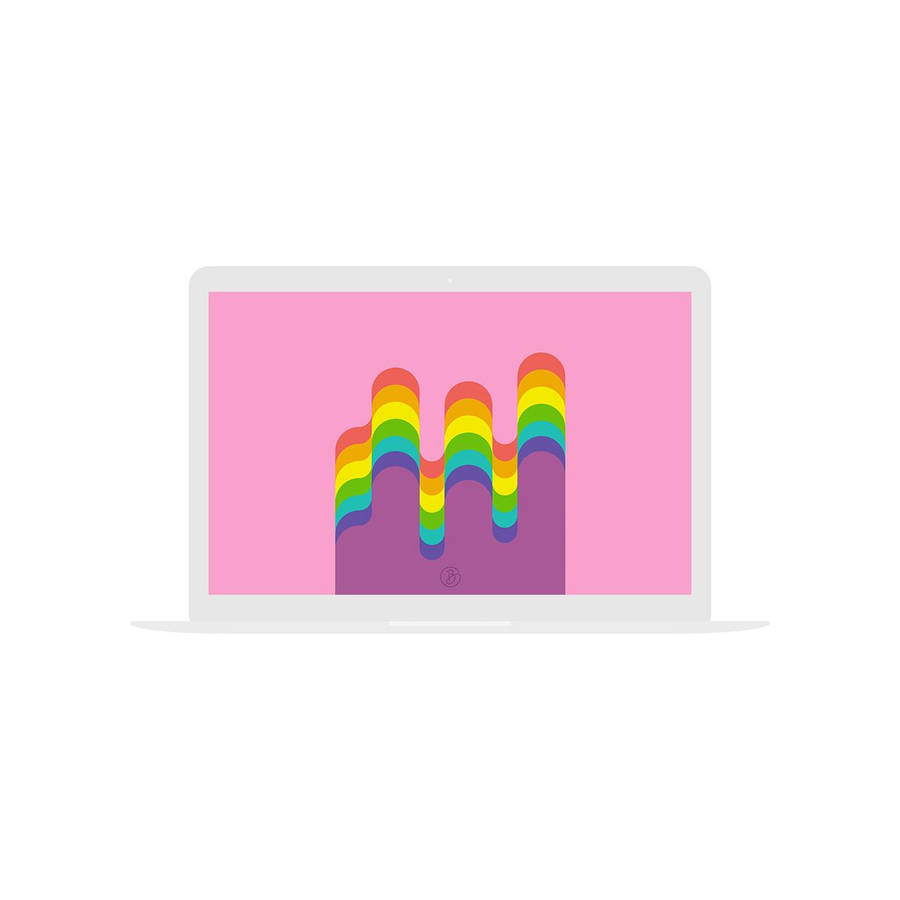 Laptop con arcobaleno rosa, 900x900 HD, Desktop