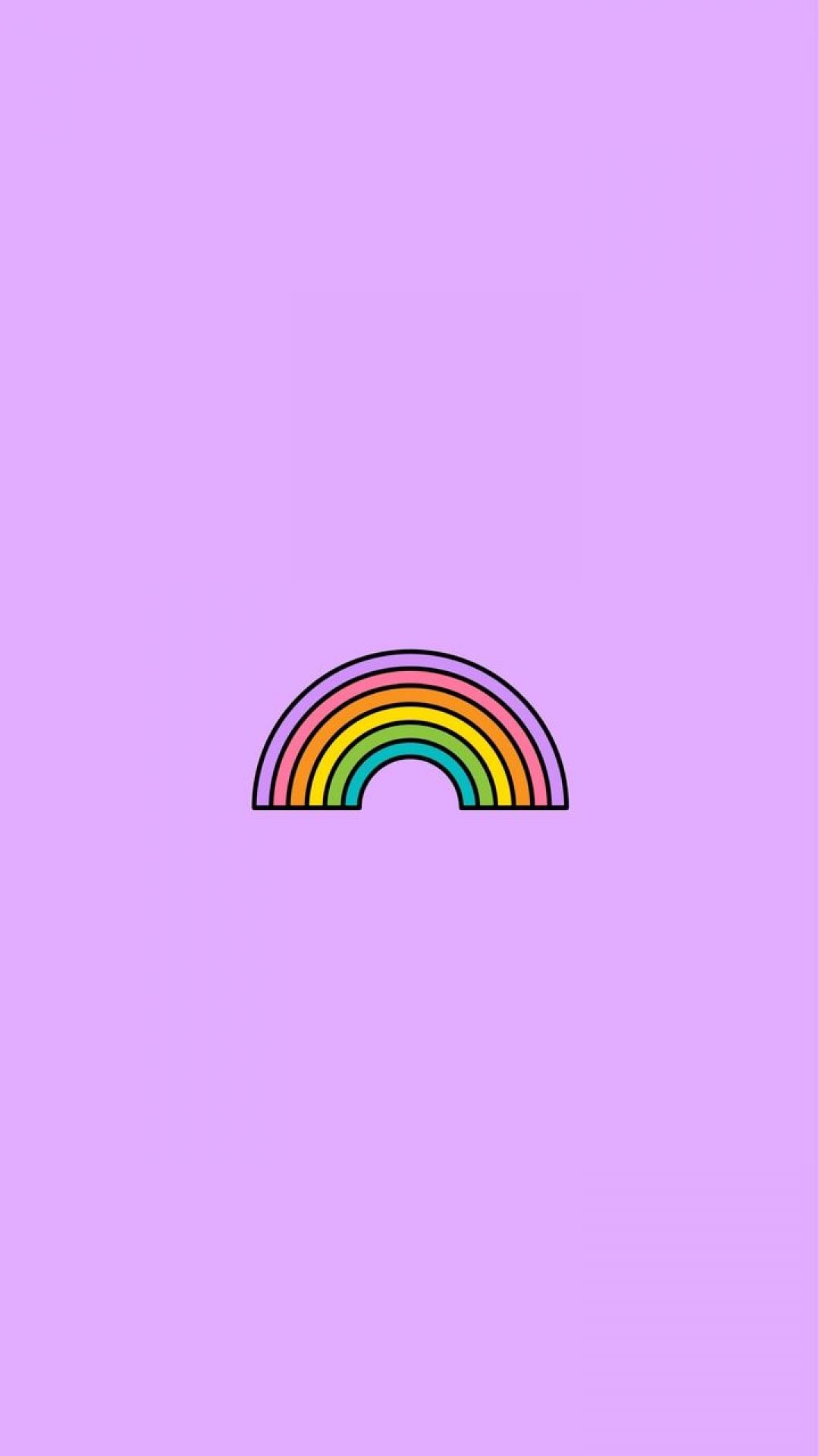Arcobaleno minimalista su viola, 1080x1920 Verticale, Telefono
