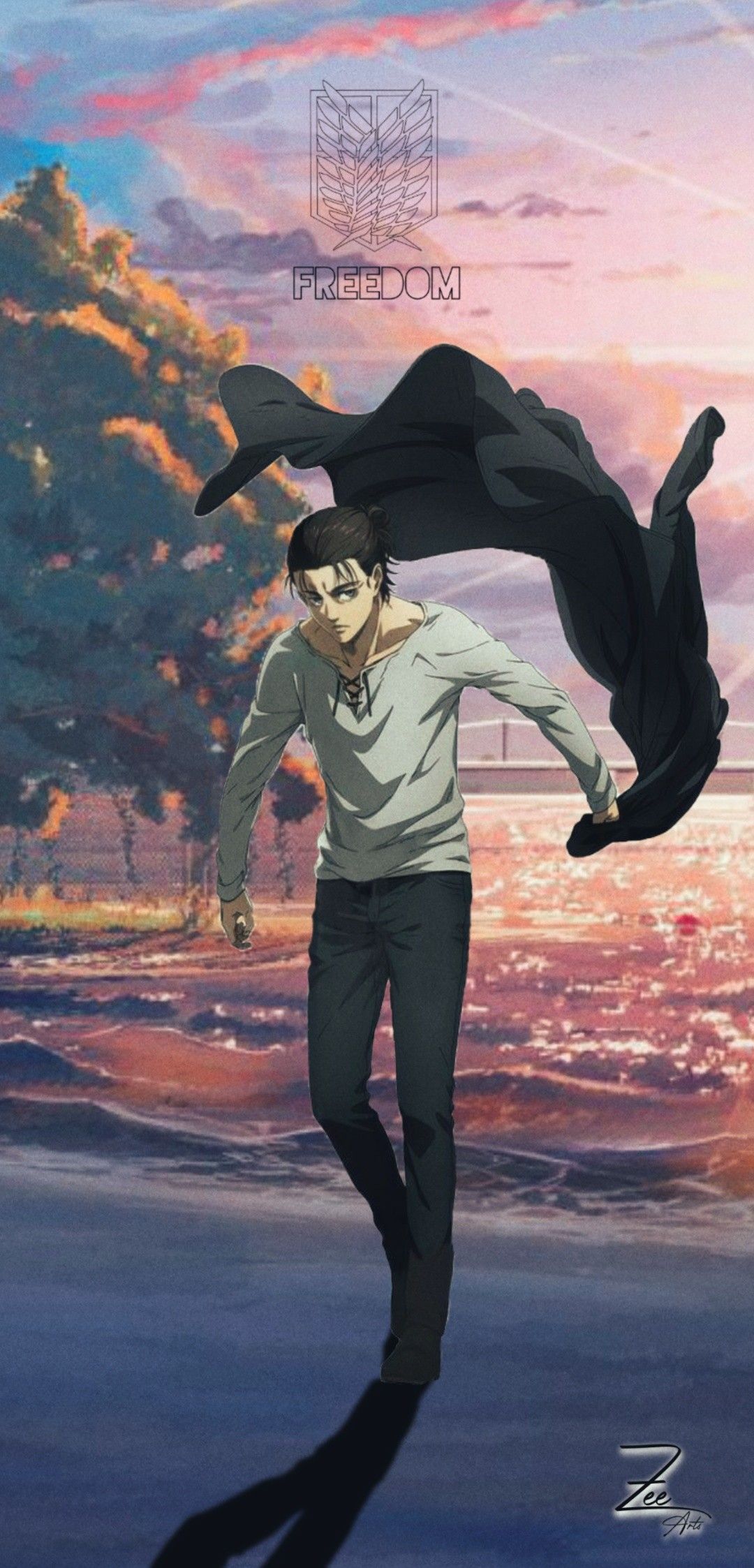 Eren Jaeger, Attack on Titan, anime, 1080x2246 Verticale, Telefono