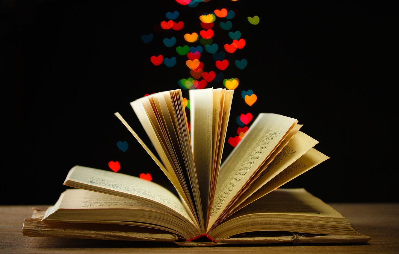 Libri aperti con foglie verdi, 1440x900 HD, Desktop