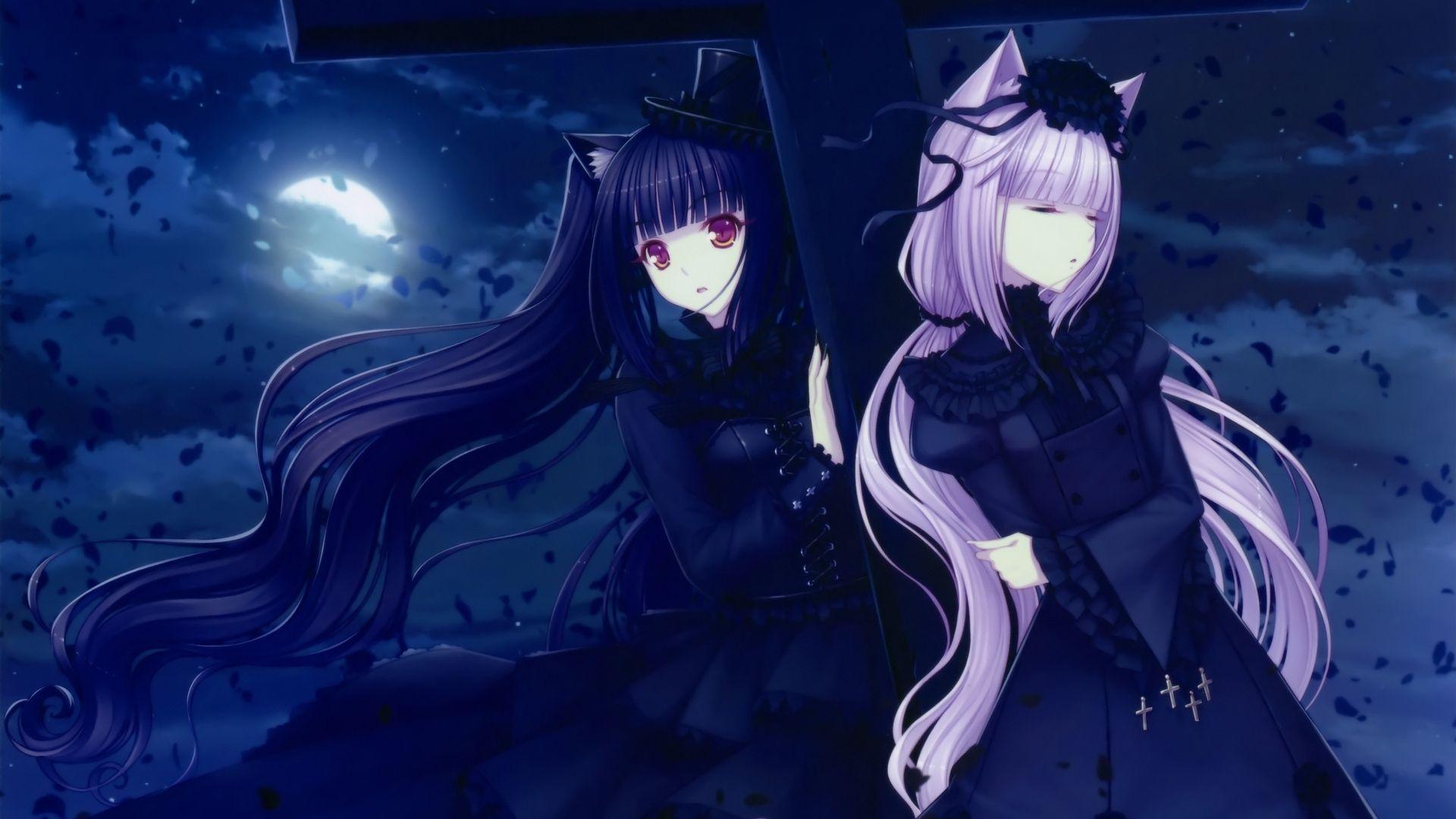 Ragazze anime lupo notturne, 1920x1080 1080p, Desktop