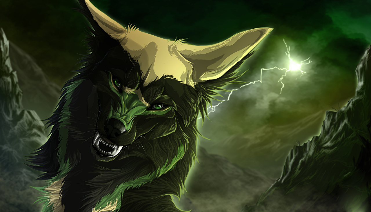 Lupo antropomorfo verde oscuro, 1280x731 HD, PC Desktop