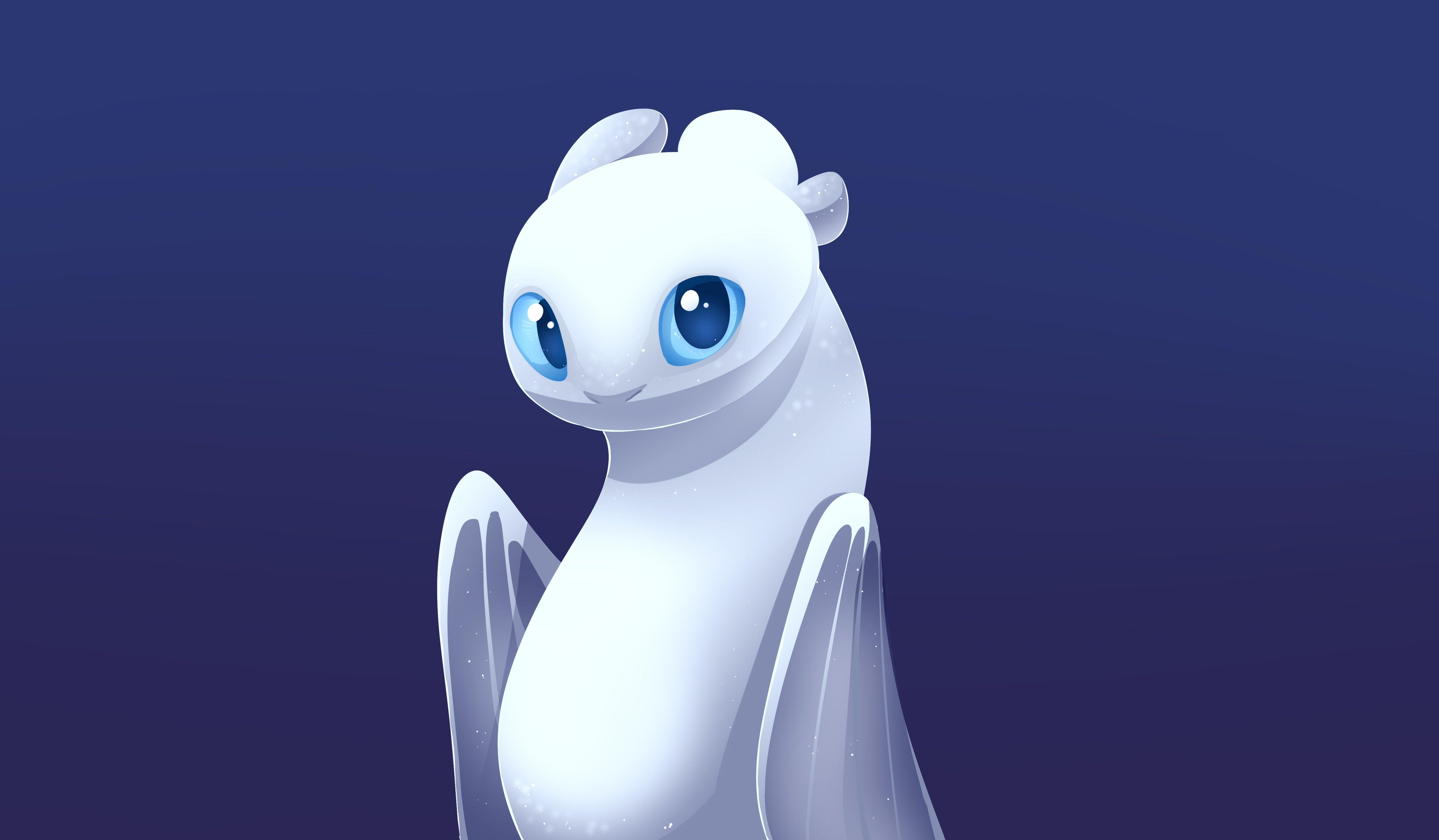 Light Fury drago bianco, 5000x2919 4K Ultra HD, Monitor 4K