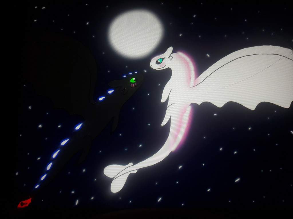 Light Fury, drago bianco, notte, 1024x768 HD, Desktop