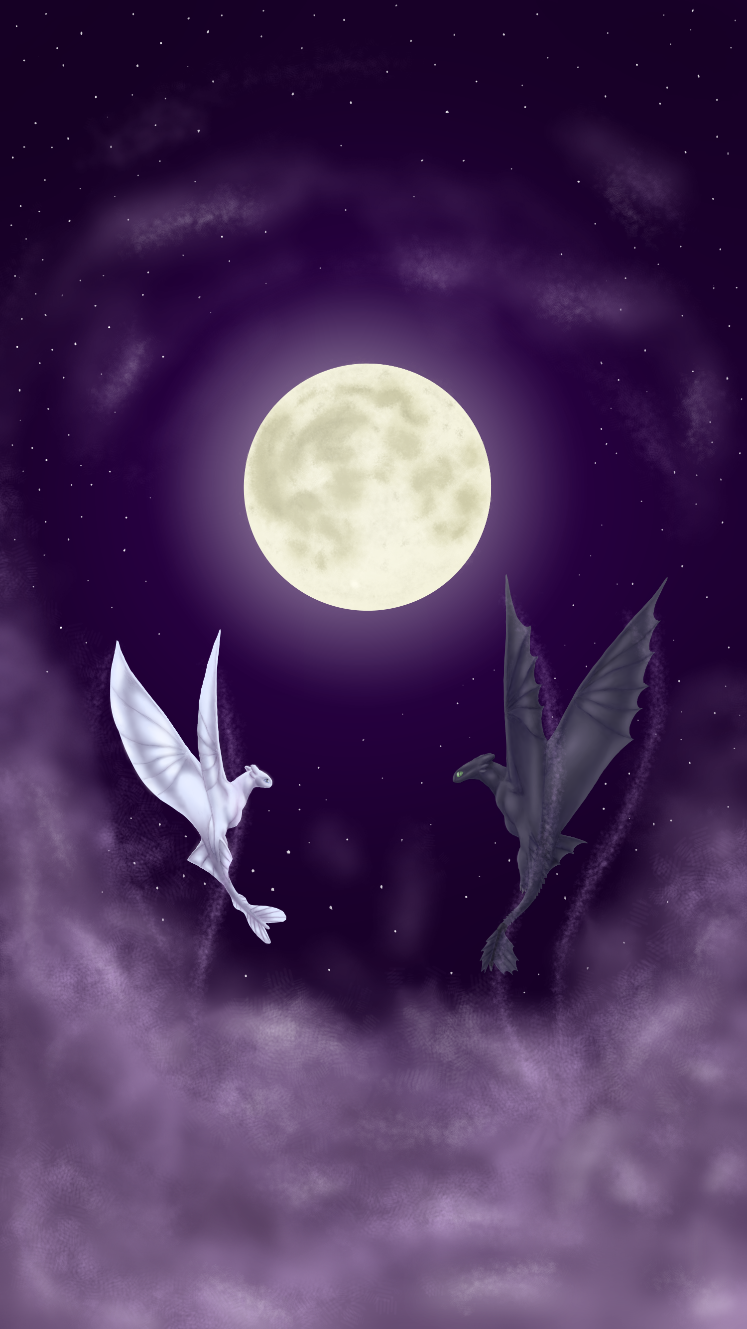 Light Fury e Sdentato luna, 1500x2668 Full HD Verticale, Samsung Galaxy