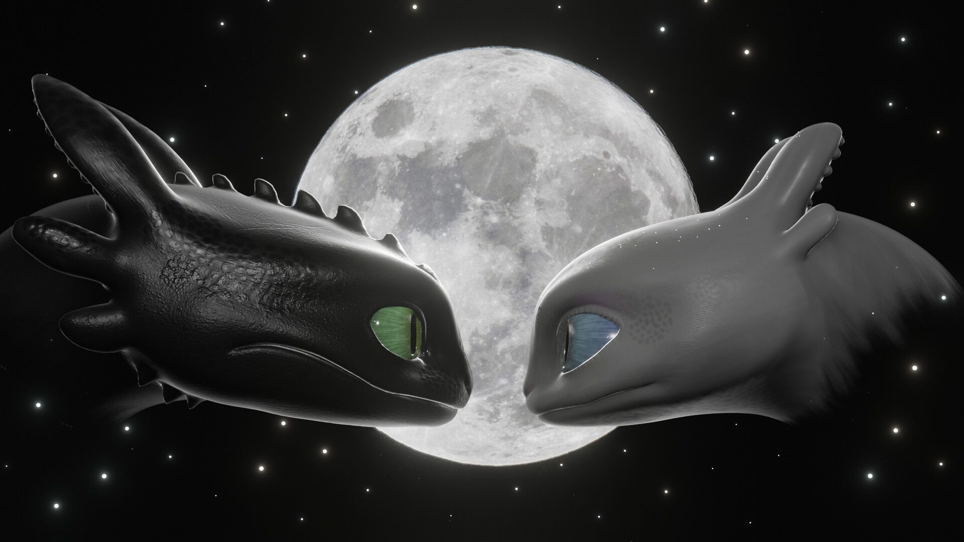 Sdentato e Furia Chiara, luna, 1920x1080 Full HD, Desktop