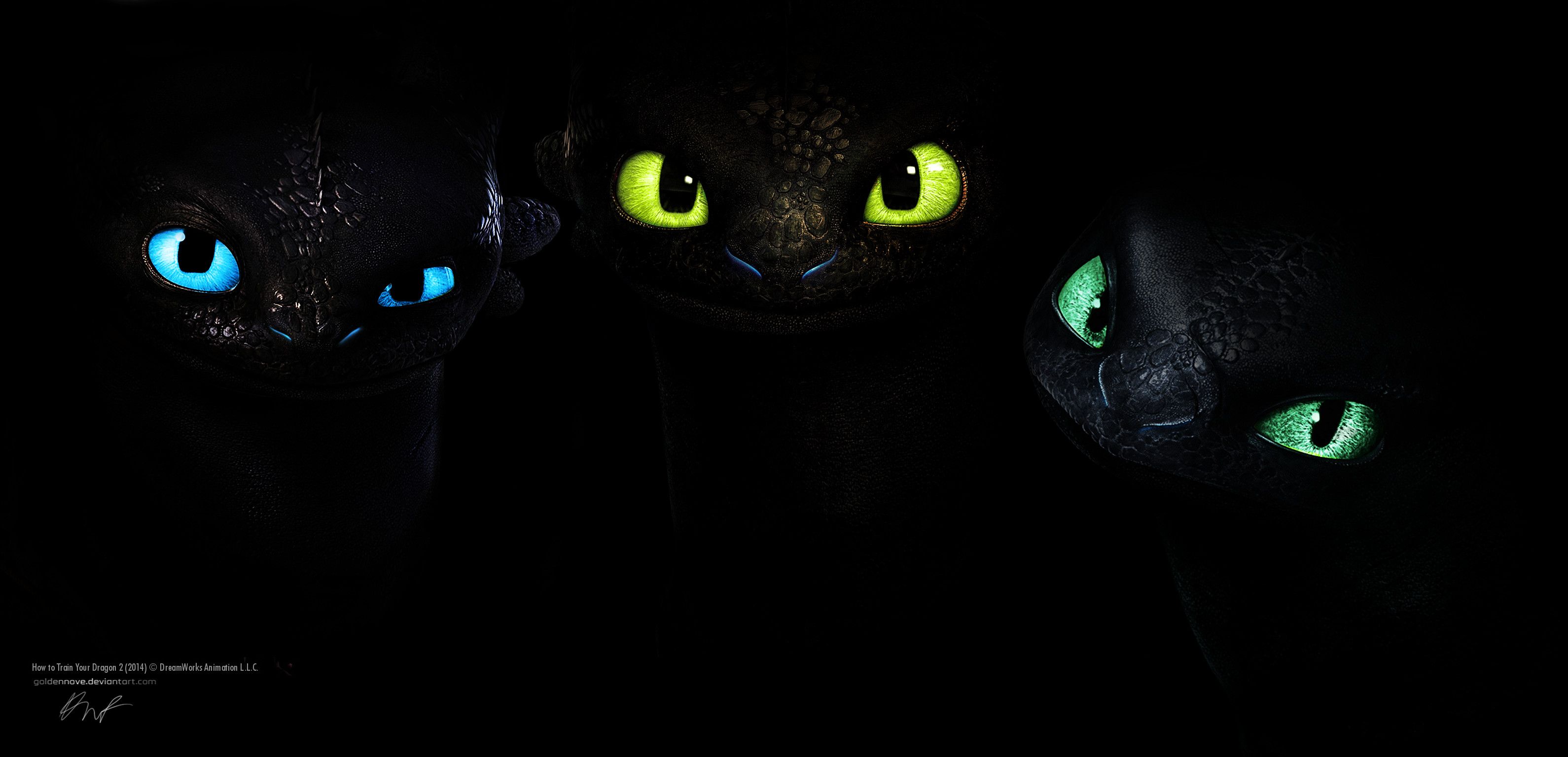 Toothless Night Fury occhi, 3180x1536 2K, Monitor Gaming