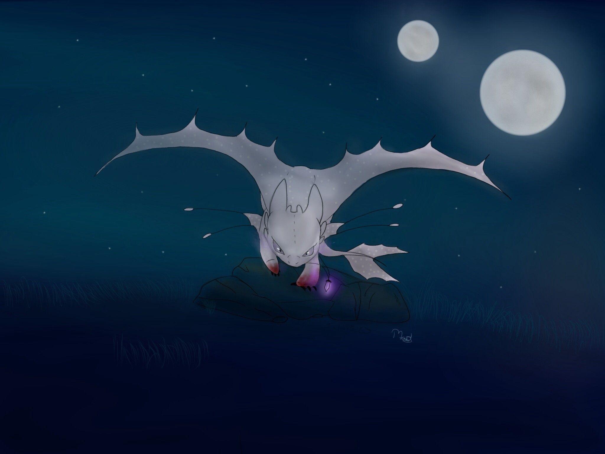 Light Fury drago notte, Dragon Trainer, 2048x1536 2K, Laptop