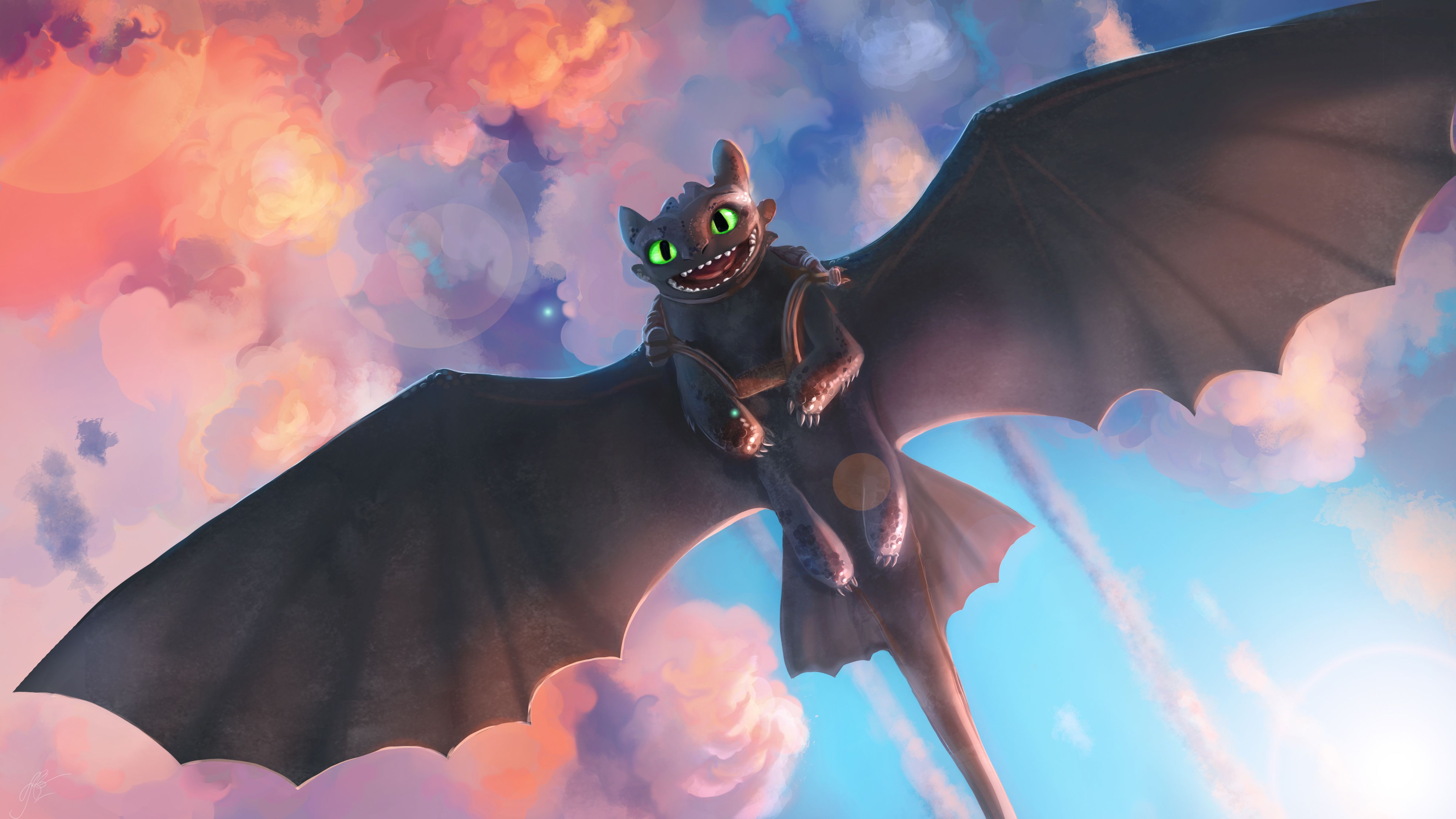 Sdentato drago Night Fury, 4800x2700 UHD, Monitor 4K