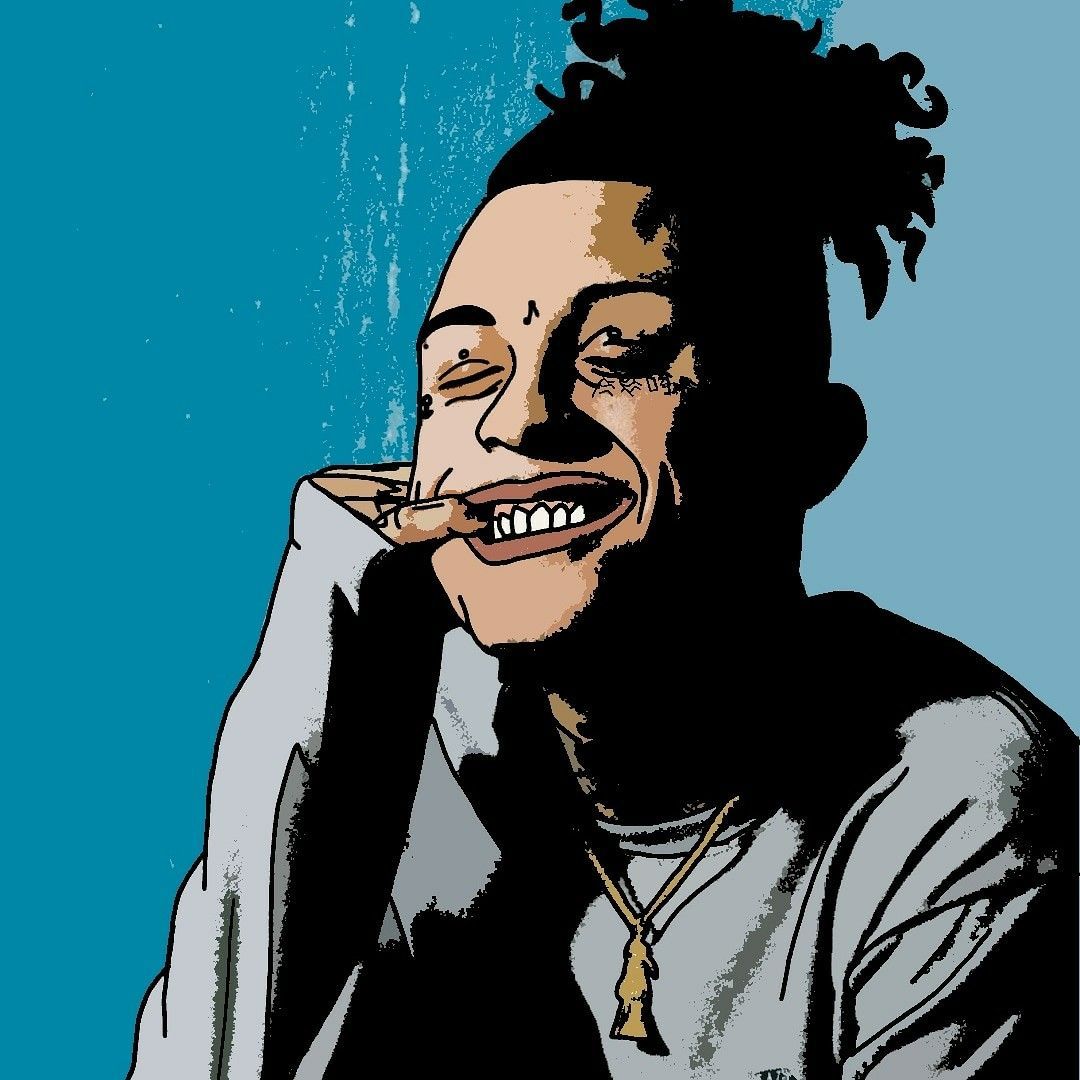 Rapper cartoon sfondo azzurro, 1080x1080 HD, Desktop