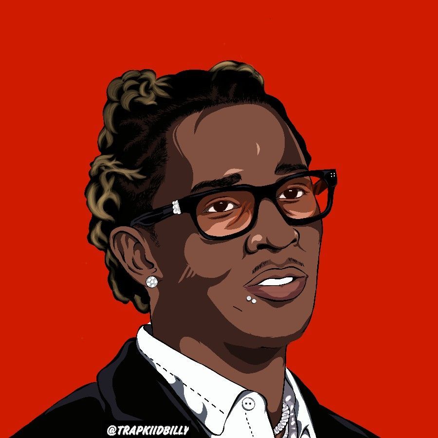 Ritratto cartoon rapper occhiali sfondo rosso, 900x900 HD, Laptop
