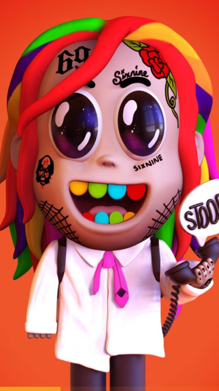 6ix9ine personaggio cartoon colorato, 720x1280 Full HD Verticale, Smartphone