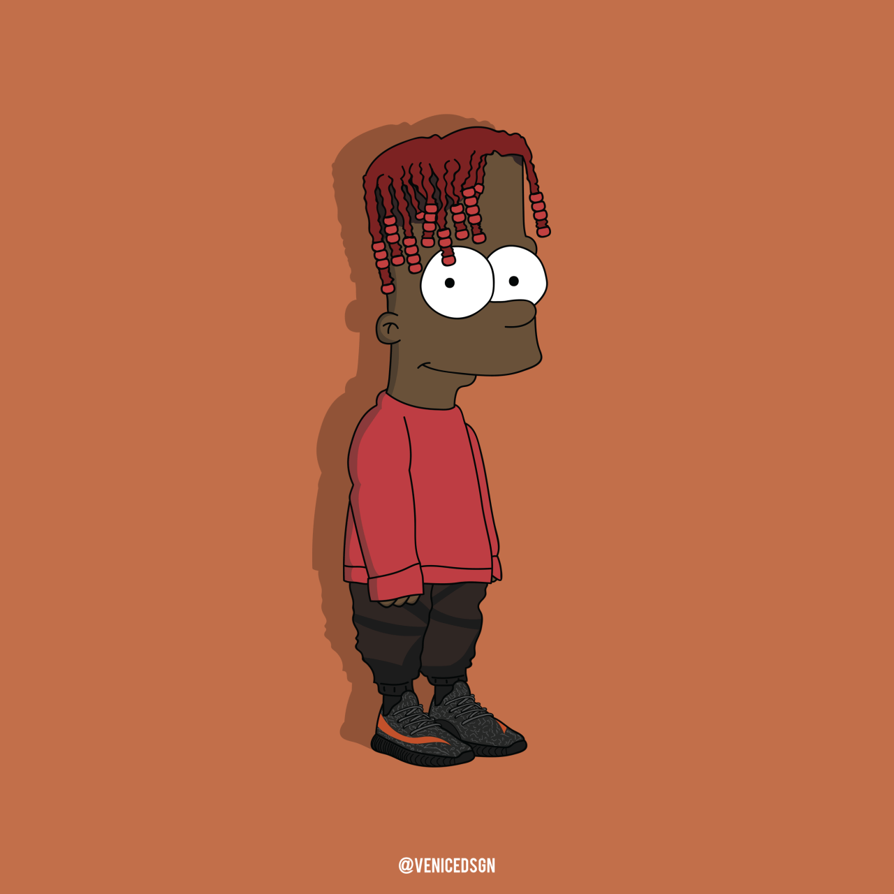Bart Simpson stile Lil Yachty, serie animata, 1280x1280 HD, Desktop