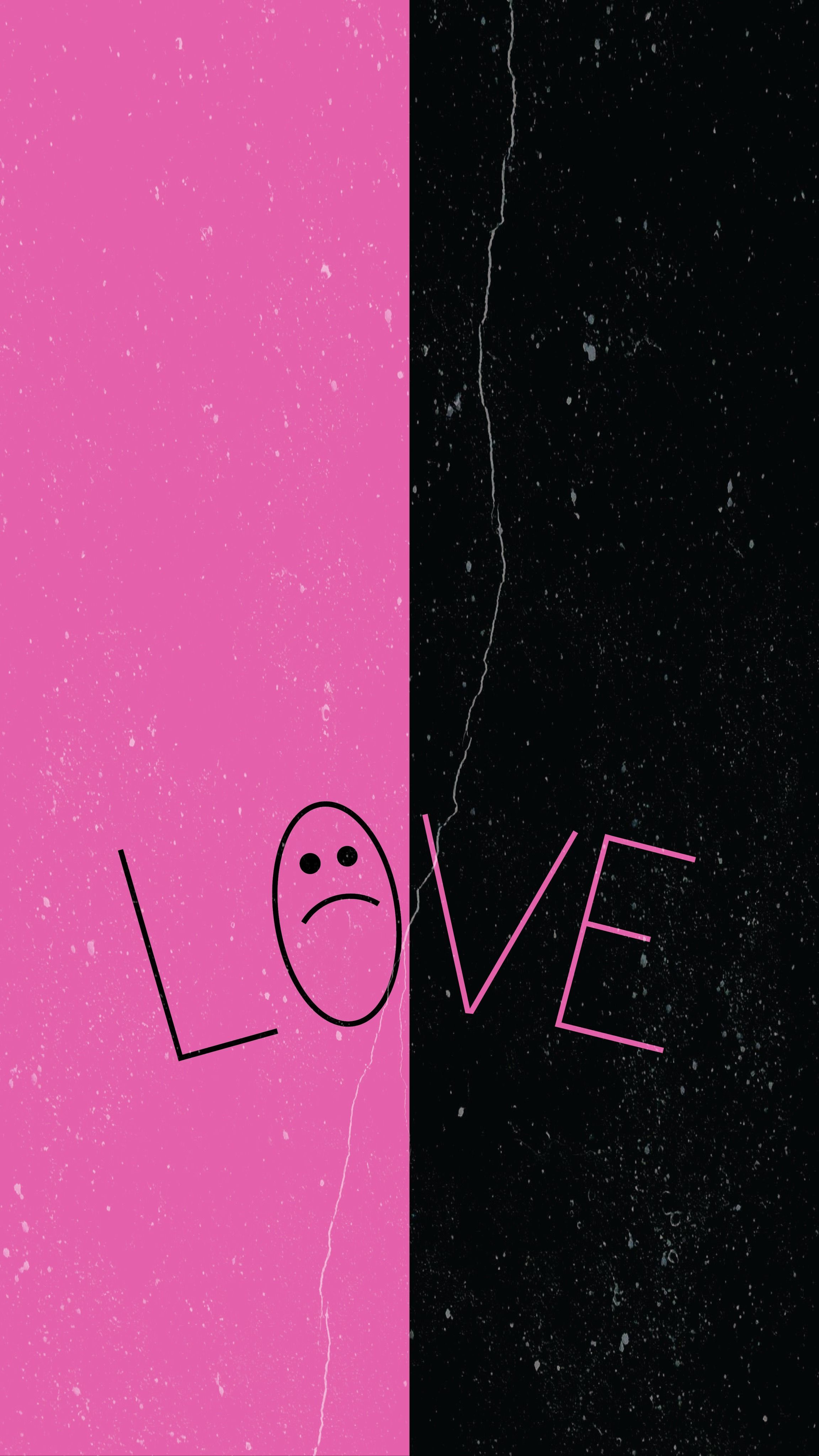 Scritta LOVE rosa e nero, 2303x4096 Verticale, iPhone Plus