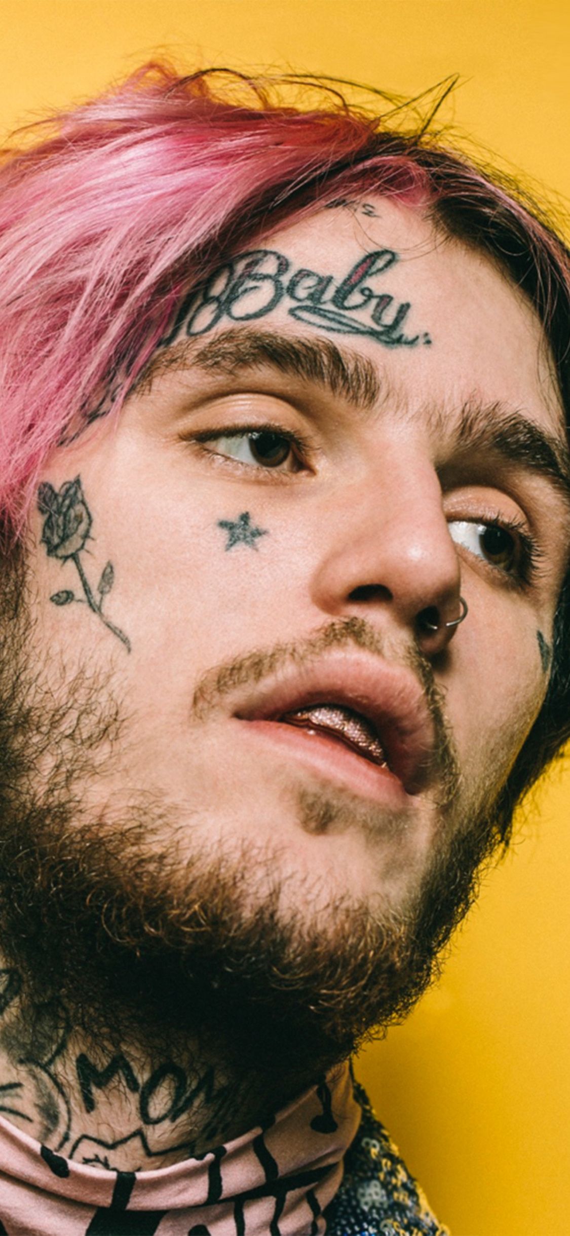 Lil Peep capelli rosa tatuaggi, rapper, 1125x2436 Verticale, iPhone Plus