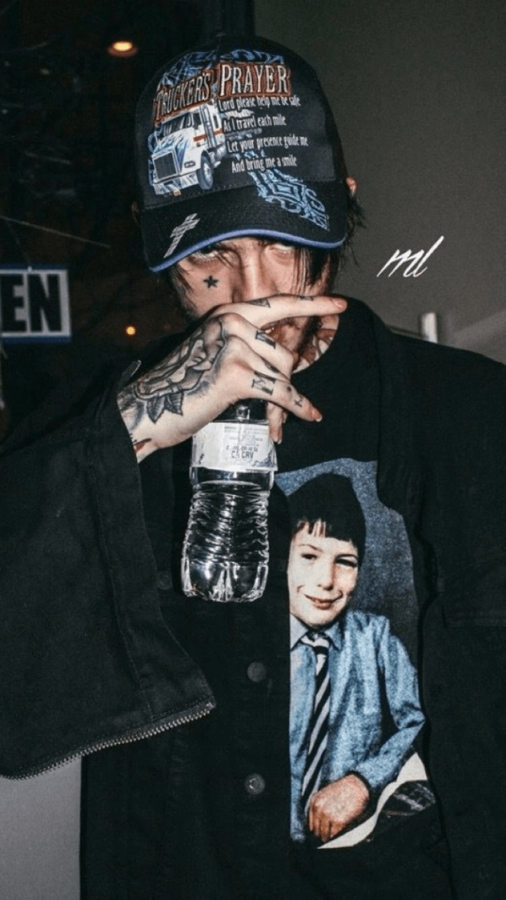 Lil Peep tatuaggi felpa nera, 720x1280 Verticale, iPhone Pro