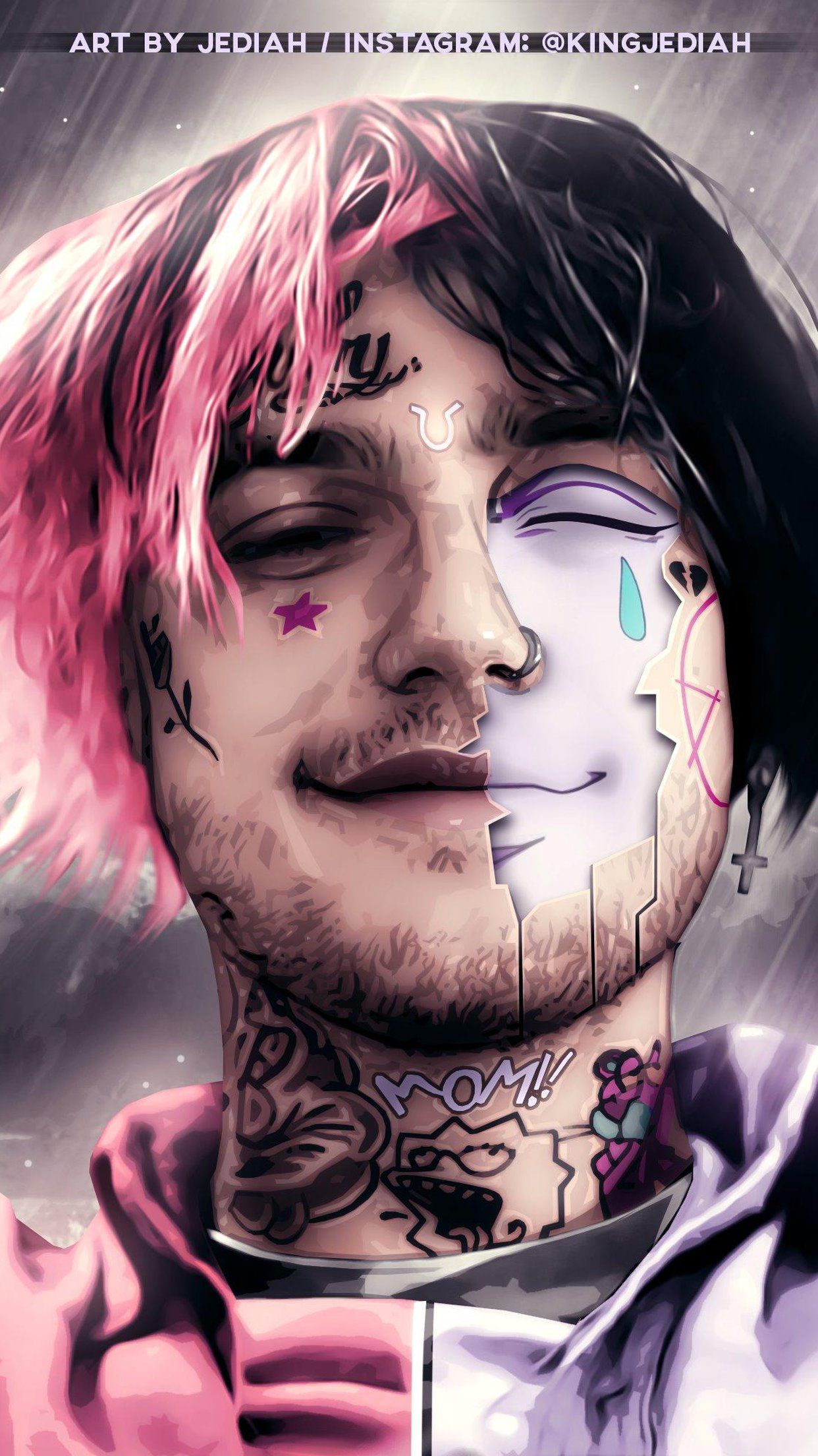 Lil Peep ritratto artistico tatuaggi, 1242x2208 Verticale, iPhone Air