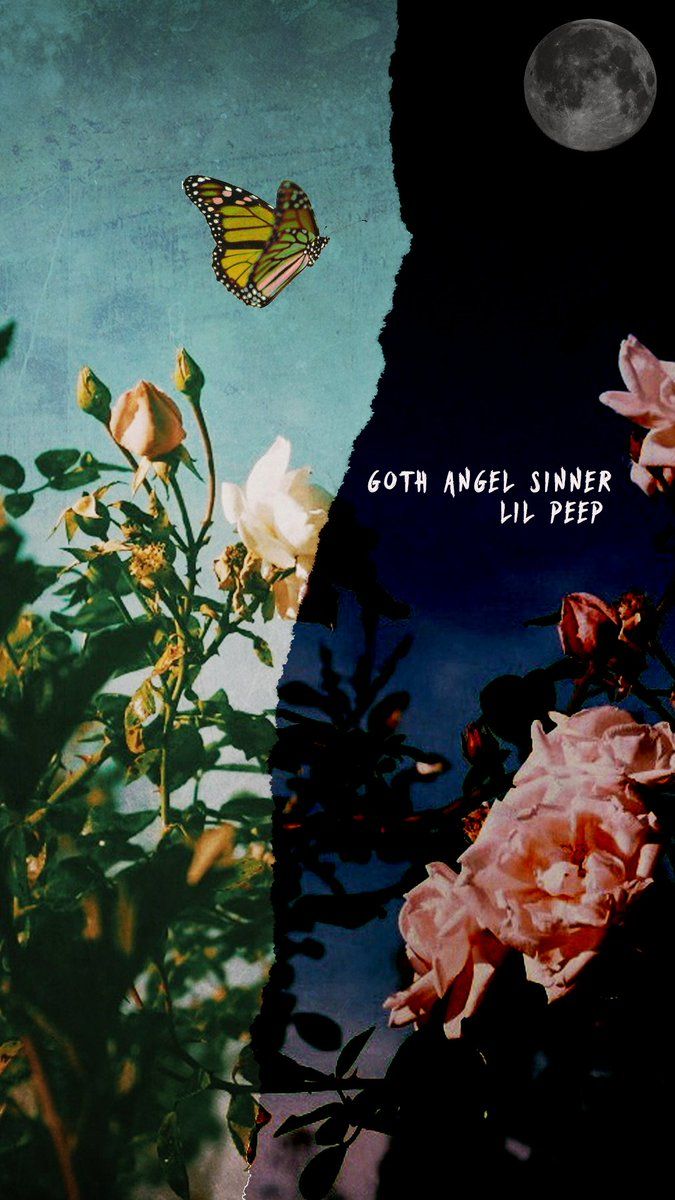 Lil Peep fiori farfalla luna, 675x1200 Full HD Verticale, iPhone Plus