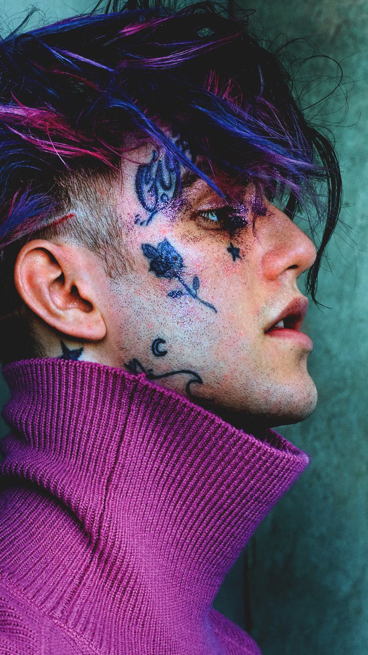 Lil Peep tatuaggi viso profilo, 750x1334 Verticale, iPhone