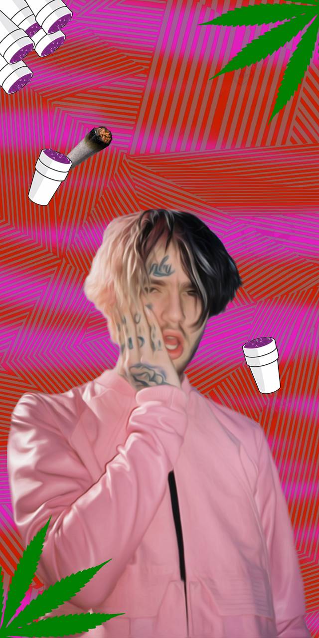 Lil Peep ritratto sfondo rosa, 640x1280 Full HD Verticale, iPhone Pro