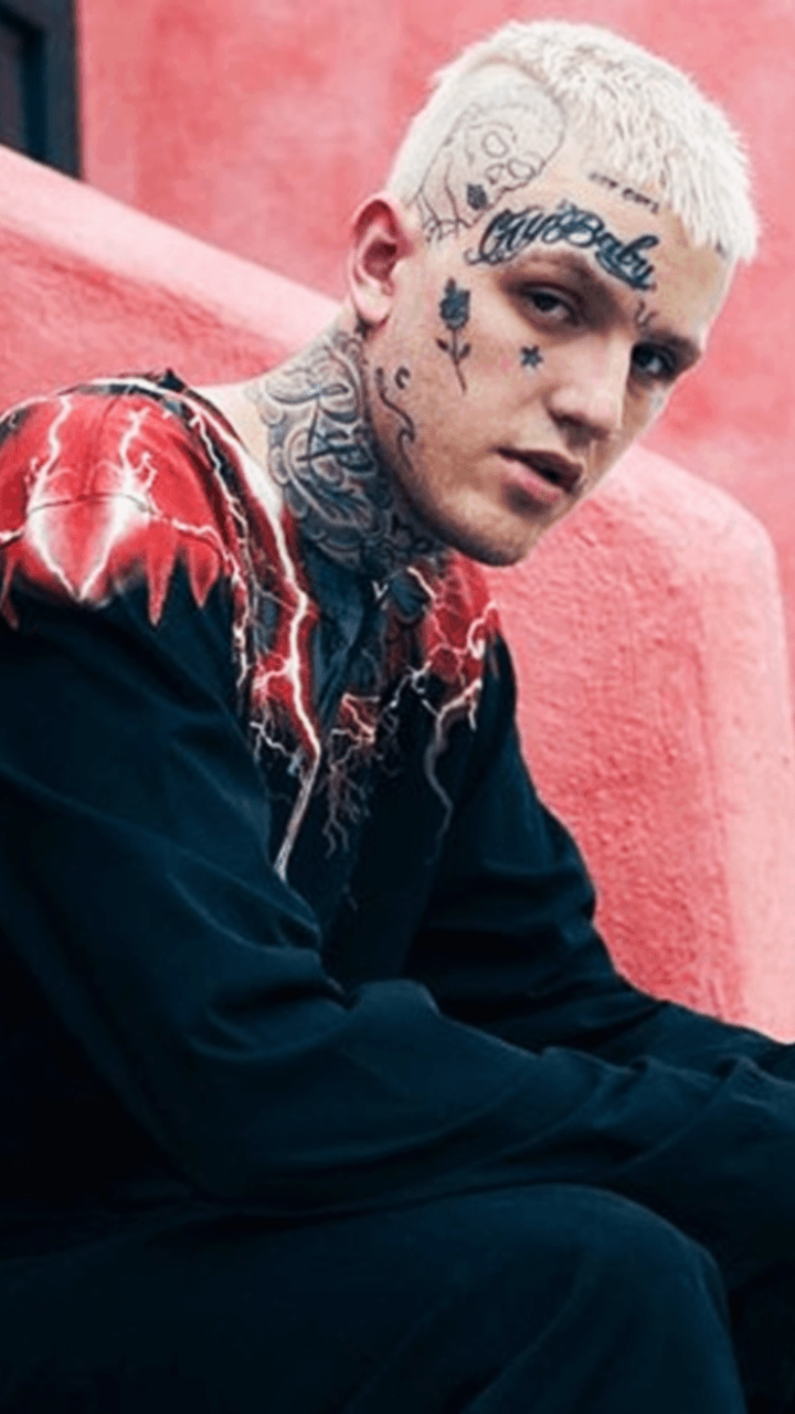 Lil Peep tatuaggi viso, sfondo rosa, 720x1280 Verticale, iPhone