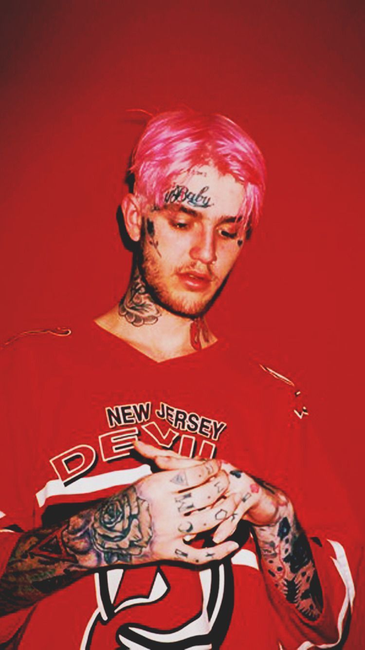 Lil Peep capelli rosa rosso, rapper, 750x1334 Verticale, iPhone Air