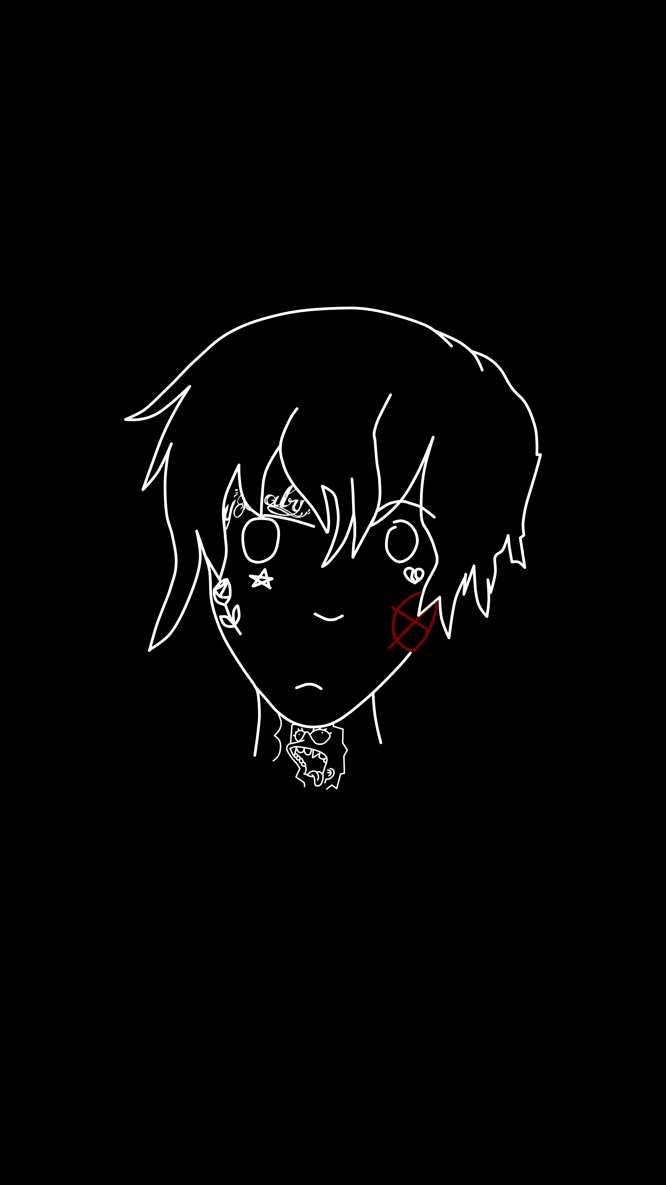 Lil Peep disegno lineare volto, 2160x3840 Full HD Verticale, iPhone
