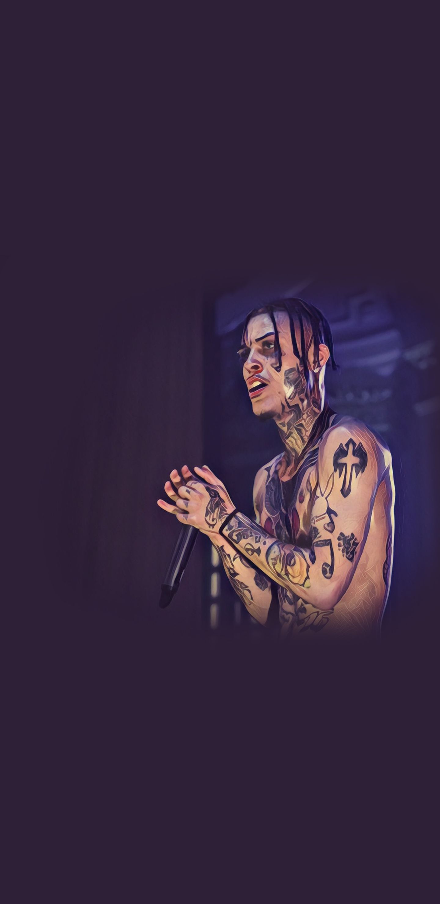 Rapper tatuato con microfono, 1440x2960 Verticale, POCO