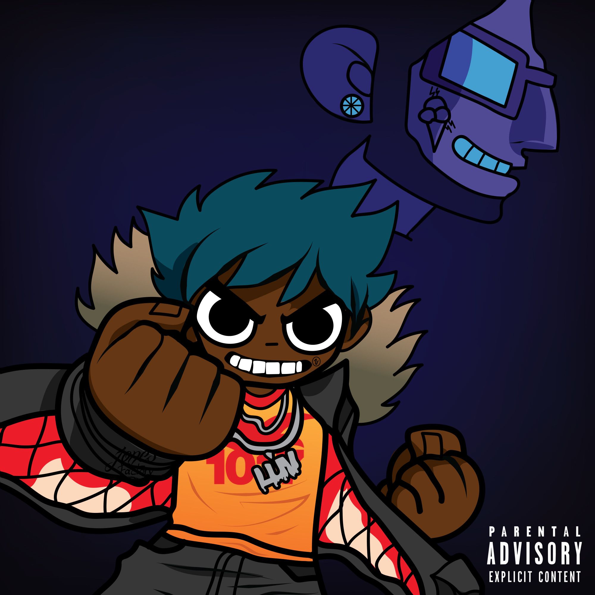 Cover art Lil Uzi Vert cartoon, 2000x2000 2K, iMac