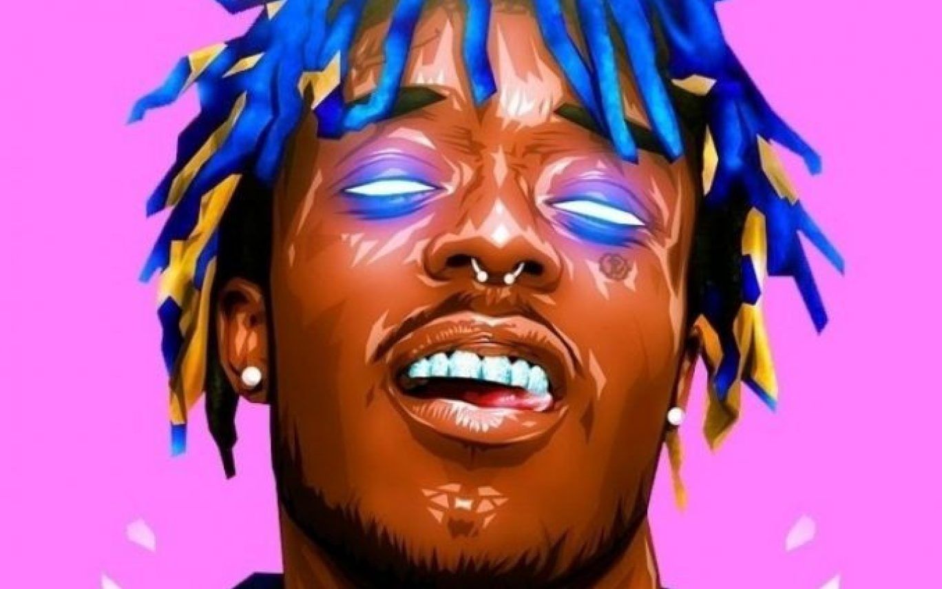 Rapper cartoon capelli blu, 1368x855 720p, Laptop