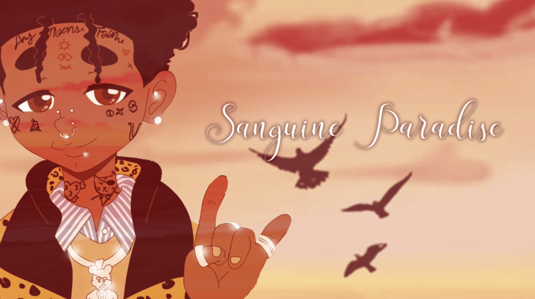 Lil Uzi Vert Sanguine Paradise cartoon, 1700x952 900p, PC
