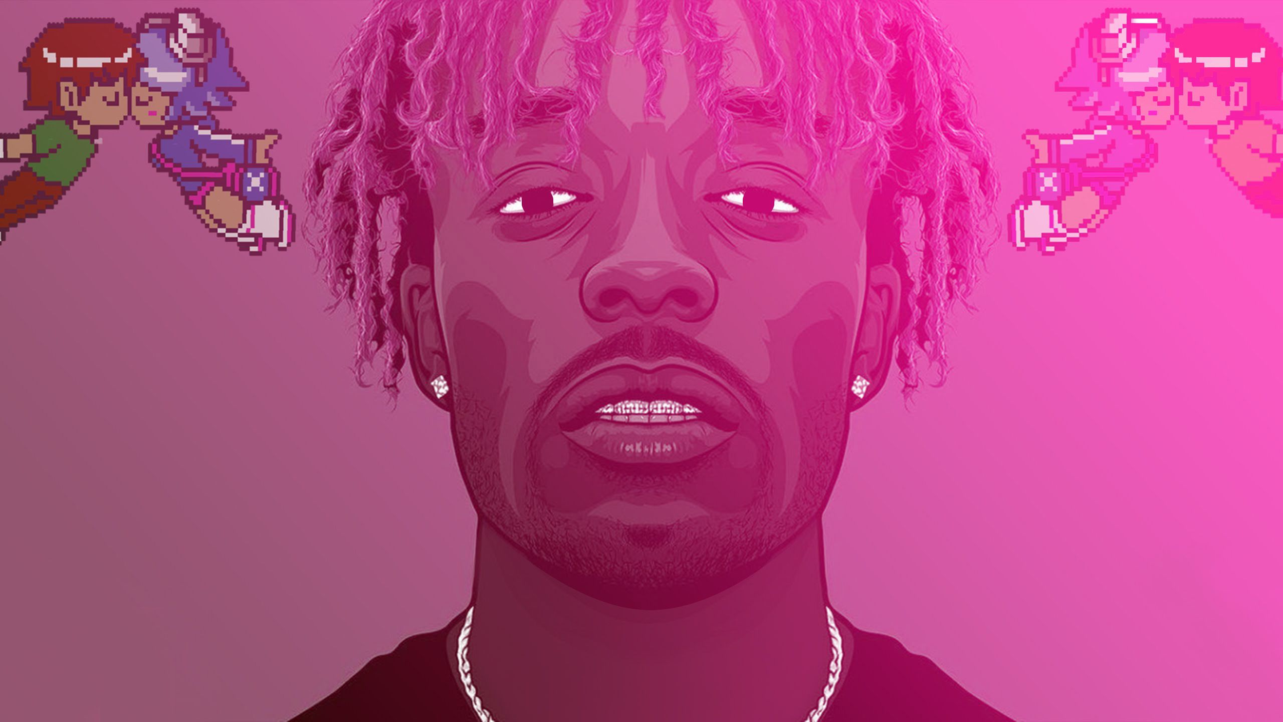 Lil Uzi Vert illustrazione rosa, 2560x1440 1440p, Desktop