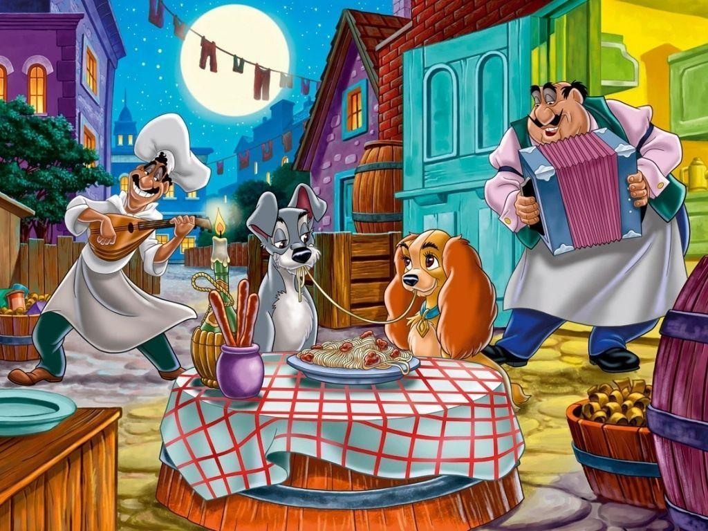 Lilli e il Vagabondo, cena, 1024x768 HD, Desktop
