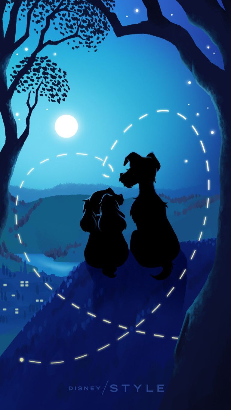 Lilli e il Vagabondo silhouette, 768x1365 Verticale, Telefono