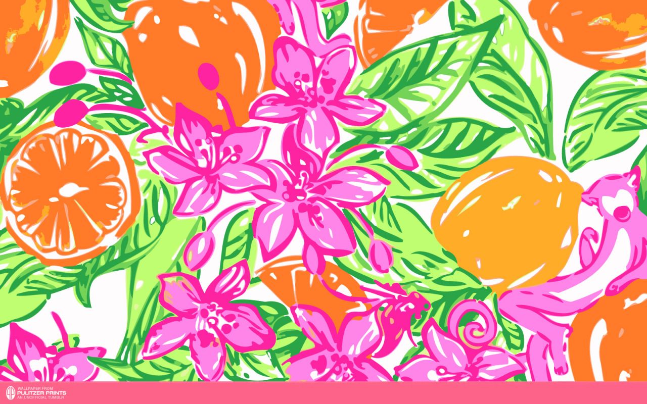 Fiori rosa e arance stilizzati, 1280x800 720p, PC