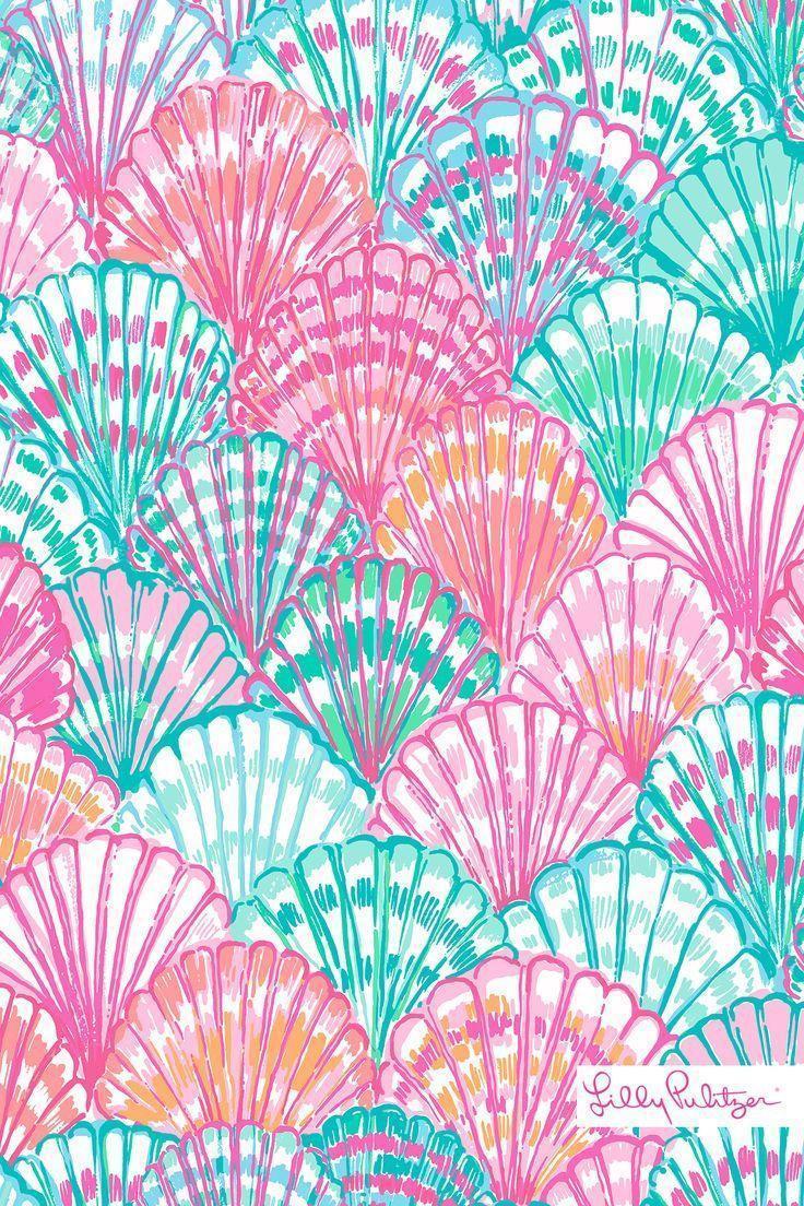 Conchiglie rosa turchese Lilly Pulitzer, 736x1104 Verticale, Mobile