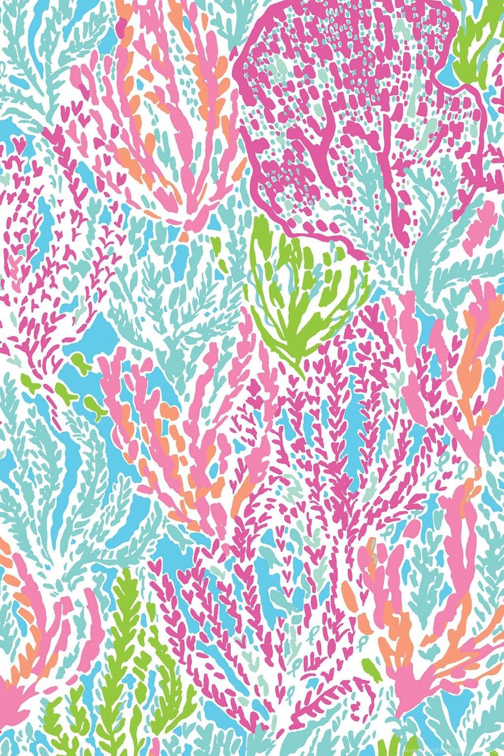 Corallo colorato stile Lilly Pulitzer, 1024x1536 Verticale, Telefono