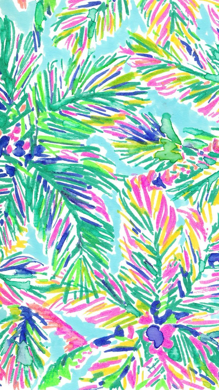 Foglie tropicali colorate pattern, 750x1334 Full HD Verticale, Smartphone