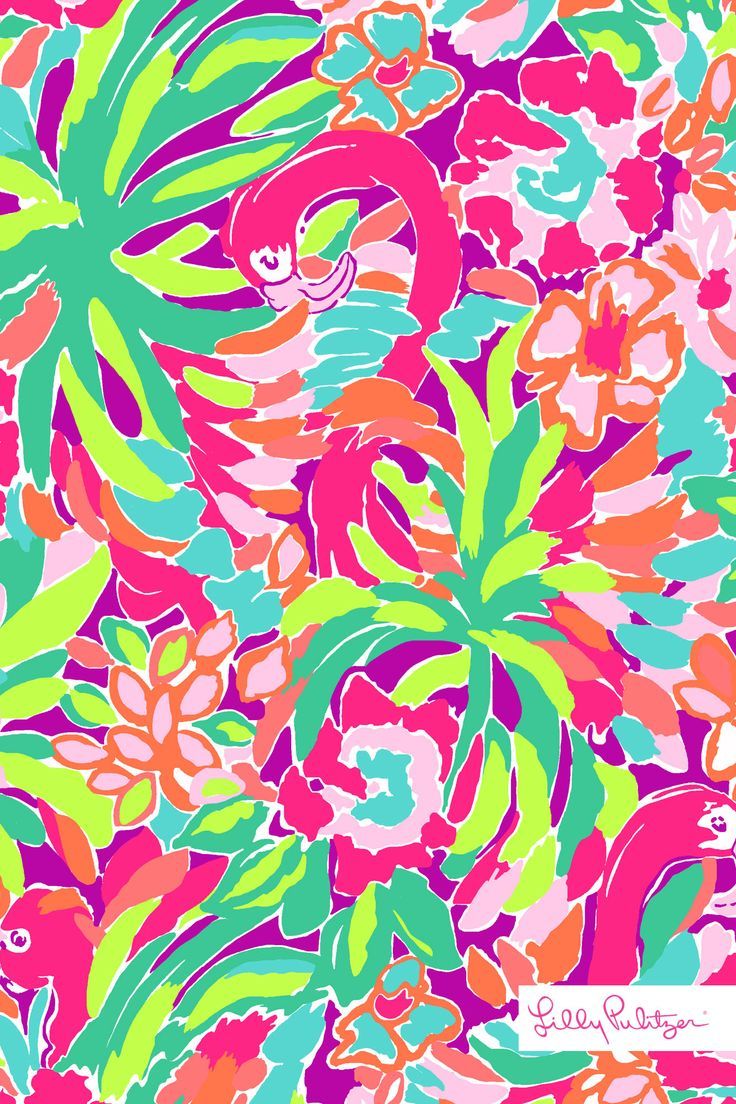 Fenicotteri tropicali colorati Lilly Pulitzer, 736x1104 Verticale, Telefono