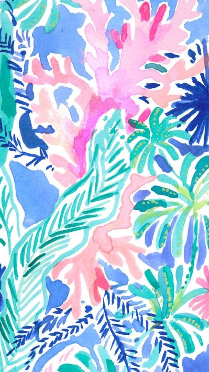 Corallo e foglie tropicali colorate, 728x1294 Full HD Verticale, Smartphone