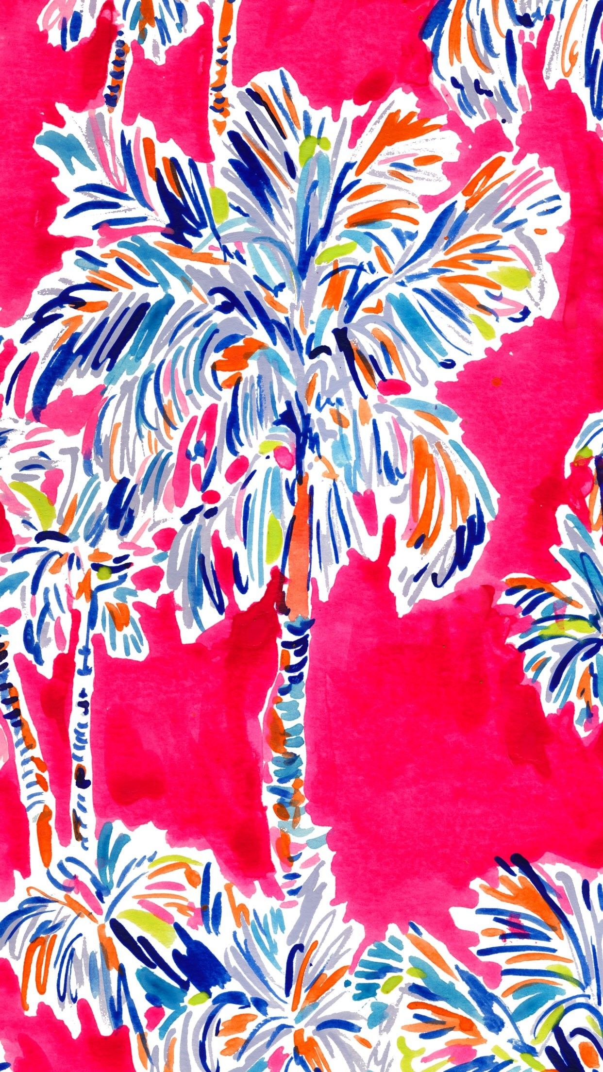 Palme colorate su rosa, 1242x2208 Verticale, POCO