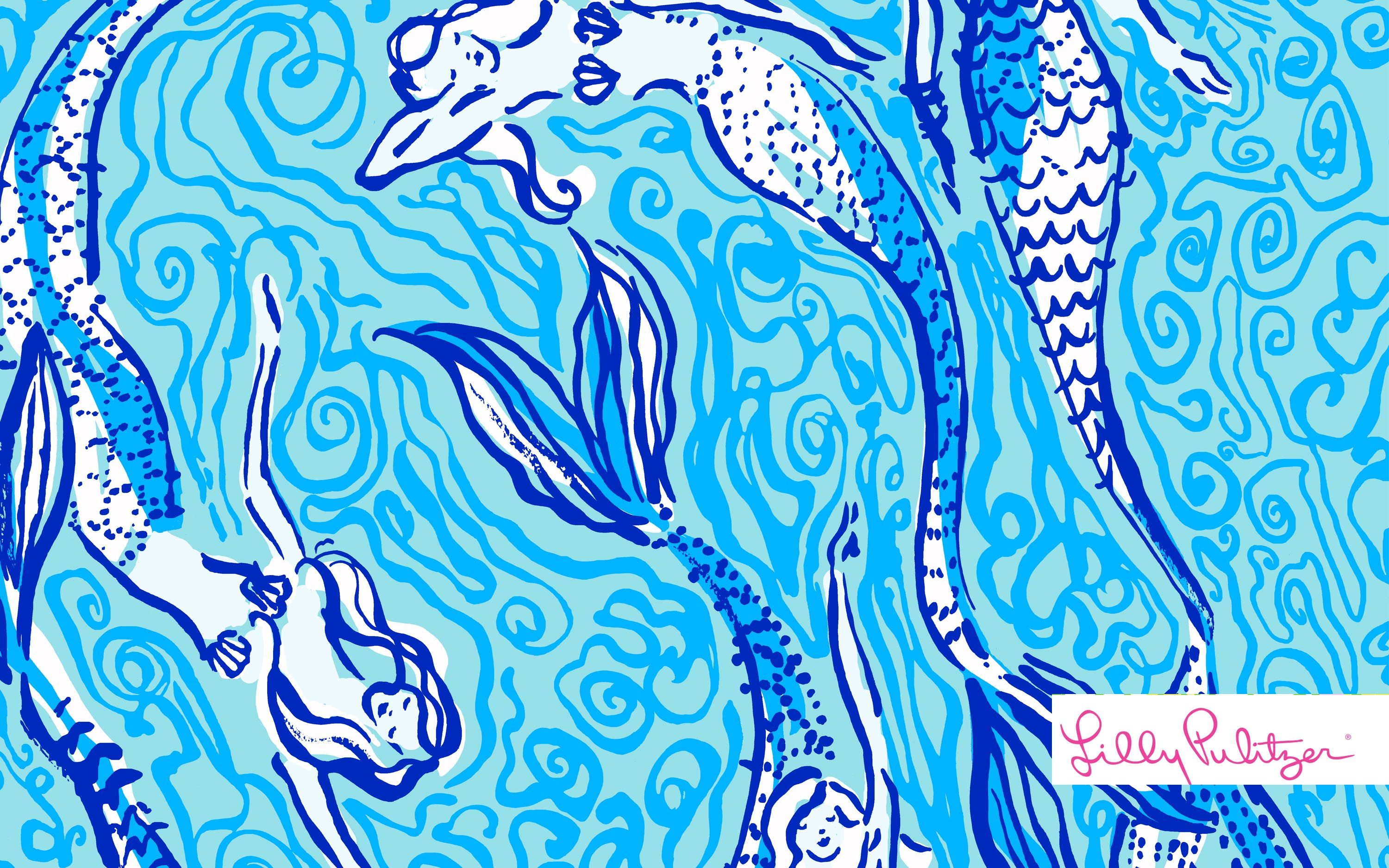 Sirene stile Lilly Pulitzer blu, 3000x1876 2K+, Desktop