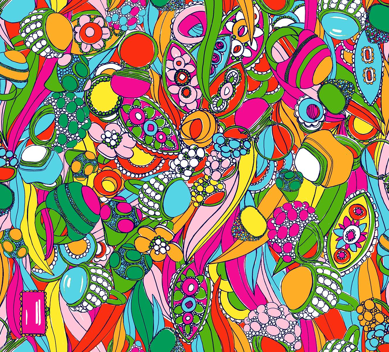 Pattern floreale astratto multicolore, 1328x1200 HD, Notebook Gaming