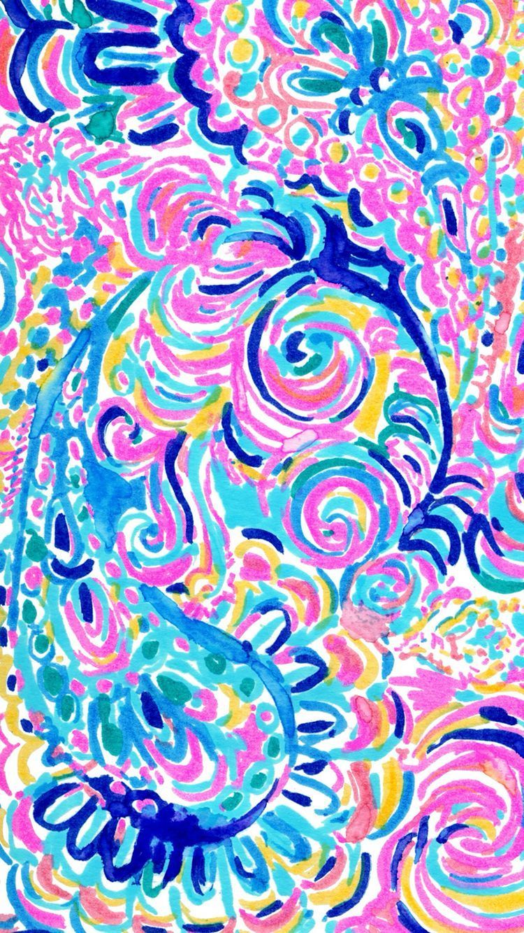 Motivo paisley colorato Lilly Pulitzer, 750x1334 Verticale, Mobile