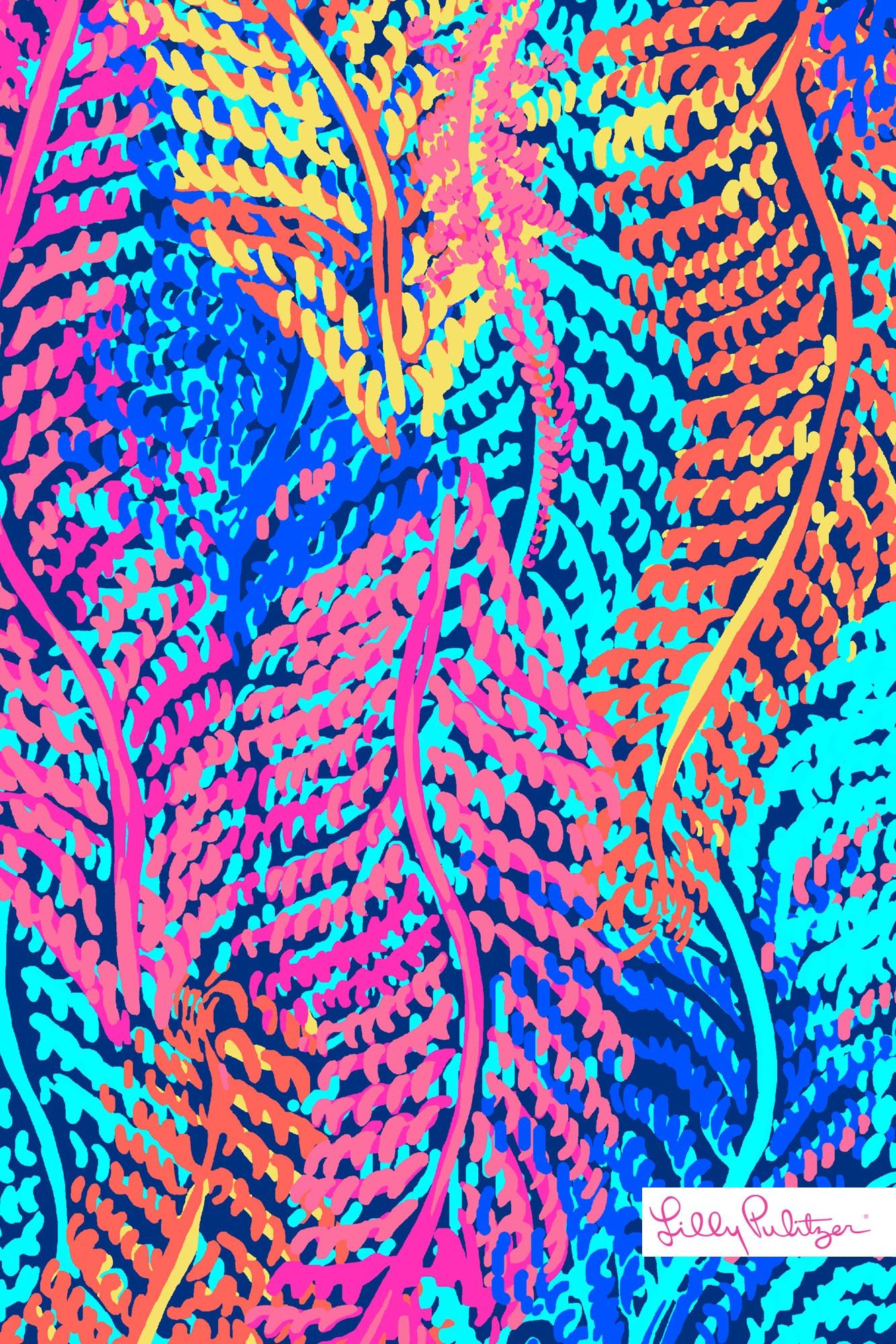 Foglie tropicali colorate stilizzate, 1334x2001 Verticale, Mobile