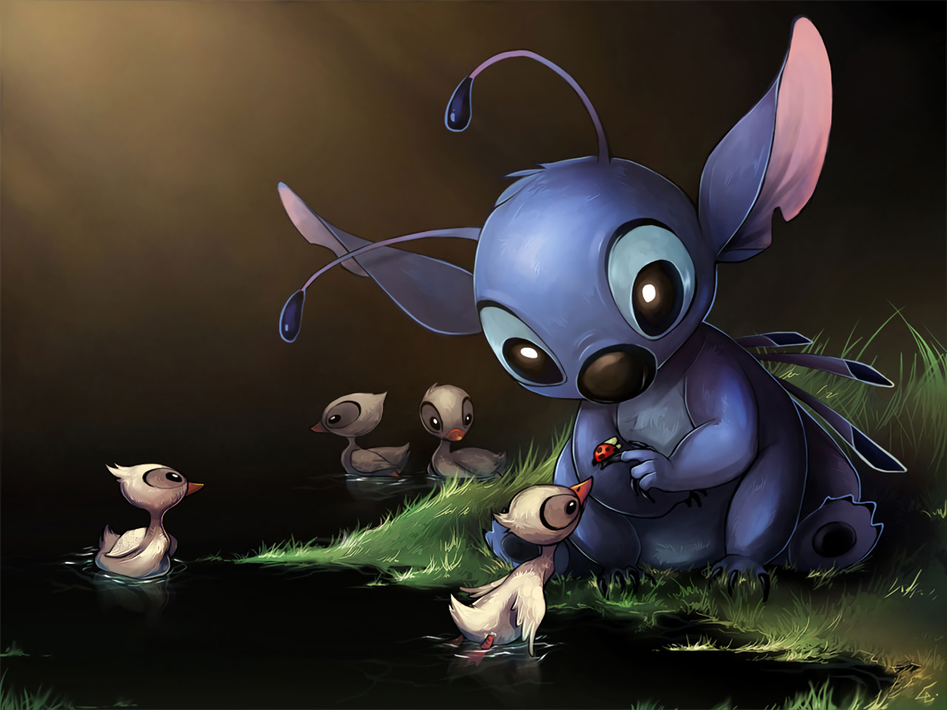 Stitch con anatroccoli notturno, 1920x1440 Full HD+, iMac