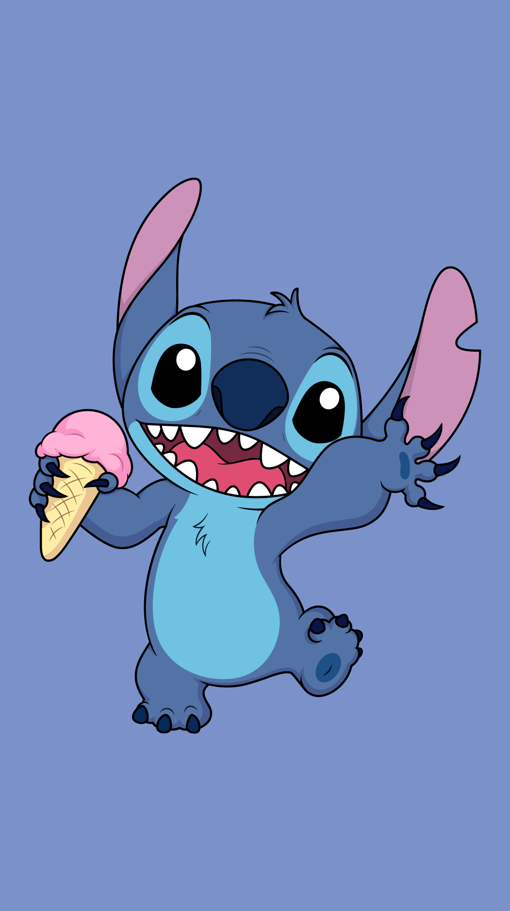 Stitch con gelato azzurro, 1051x1878 Verticale, Telefono